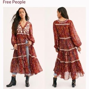 Free People Call On Me Embroidered Maxi Top/dress